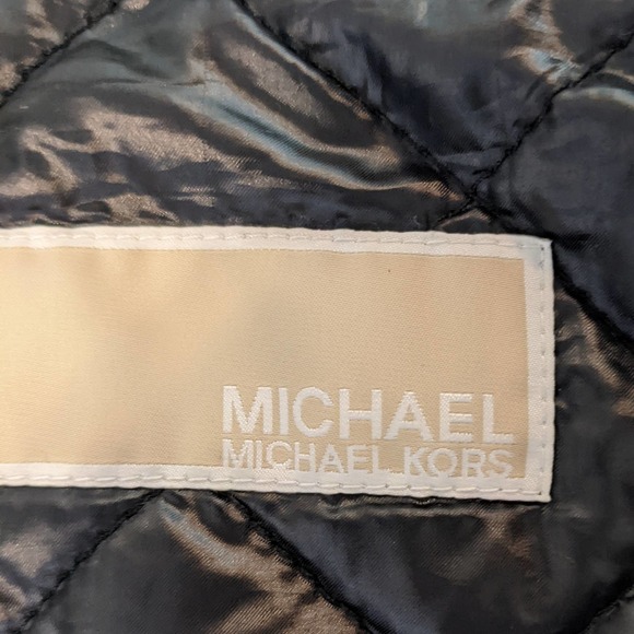 Michael Kors Chunky Black Open Cardigan Quilted Jacket Size L - Picture 7 of 7